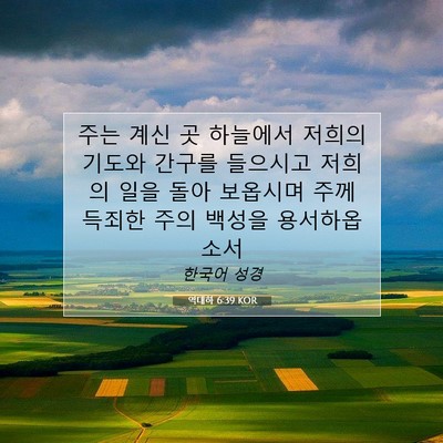 Picture 07 - 역대하 6:39 KOR - 주는 계신 곳 하늘에서 저희의 - Bible Verse Picture