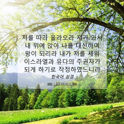 Picture 07 - 열왕기상 1:35 KOR - 저를 따라 올라오라 저가 와서 내 - Bible Verse Picture
