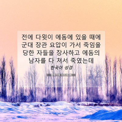 Picture 07 - 열왕기상 11:15 KOR - 전에 다윗이 에돔에 있을 때에 군대 - Bible Verse Picture