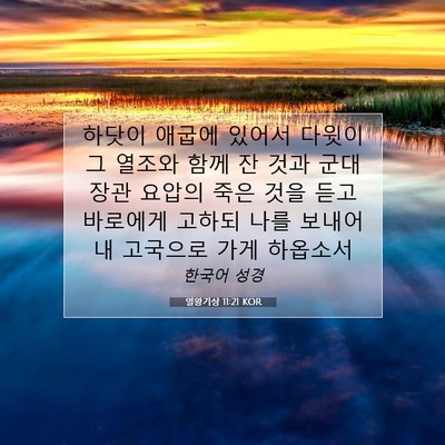 Picture 07 - 열왕기상 11:21 KOR - 하닷이 애굽에 있어서 다윗이 그 - Bible Verse Picture