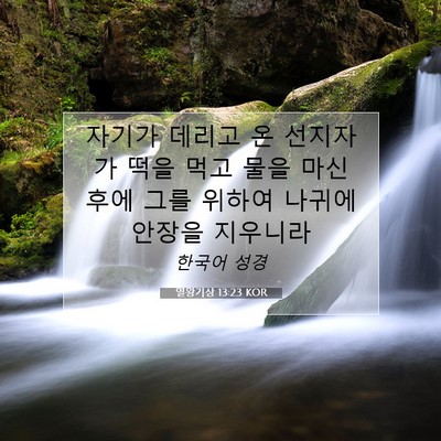 Picture 07 - 열왕기상 13:23 KOR - 자기가 데리고 온 선지자가 떡을 - Bible Verse Picture