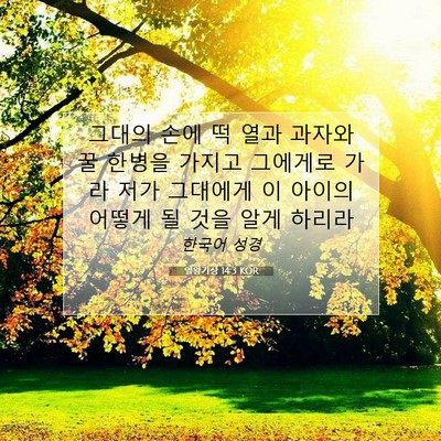 Picture 07 - 열왕기상 14:3 KOR - 그대의 손에 떡 열과 과자와 꿀 - Bible Verse Picture