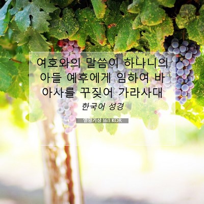 Picture 07 - 열왕기상 16:1 KOR - 여호와의 말씀이 하나니의 아들 - Bible Verse Picture