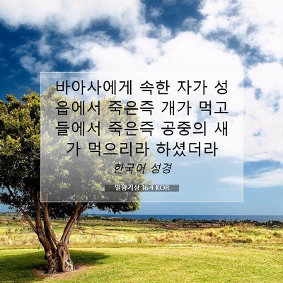 Picture 07 - 열왕기상 16:4 KOR - 바아사에게 속한 자가 성읍에서 - Bible Verse Picture