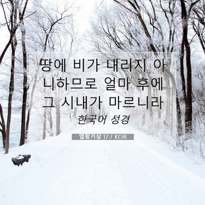 Picture 07 - 열왕기상 17:7 KOR - 땅에 비가 내리지 아니하므로 얼마 - Bible Verse Picture