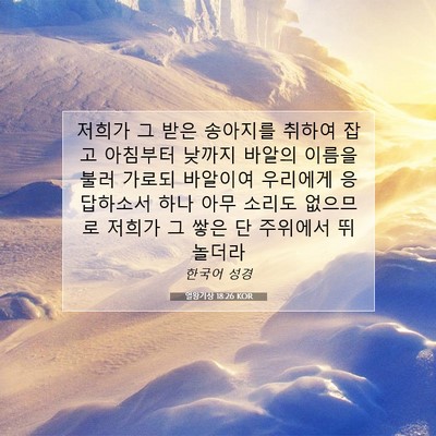 Picture 07 - 열왕기상 18:26 KOR - 저희가 그 받은 송아지를 취하여 - Bible Verse Picture