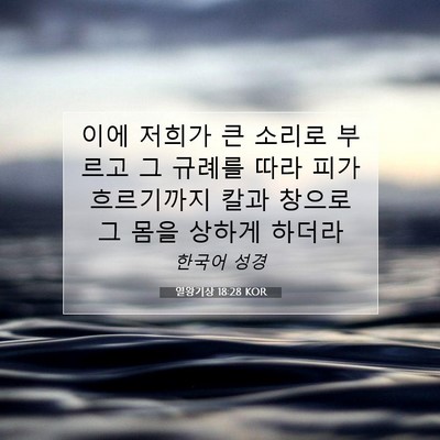 Picture 07 - 열왕기상 18:28 KOR - 이에 저희가 큰 소리로 부르고 그 - Bible Verse Picture