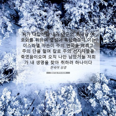 Picture 07 - 열왕기상 19:14 KOR - 저가 대답하되 내가 만군의 하나님 - Bible Verse Picture