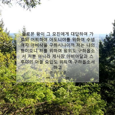 Picture 07 - 열왕기상 2:22 KOR - 솔로몬 왕이 그 모친에게 대답하여 - Bible Verse Picture