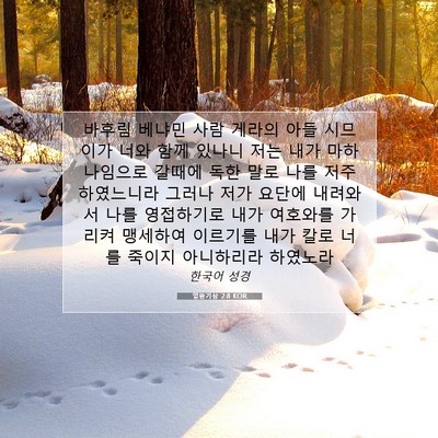 Picture 07 - 열왕기상 2:8 KOR - 바후림 베냐민 사람 게라의 아들 - Bible Verse Picture