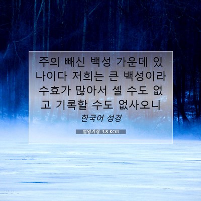 Picture 07 - 열왕기상 3:8 KOR - 주의 빼신 백성 가운데 있나이다 - Bible Verse Picture