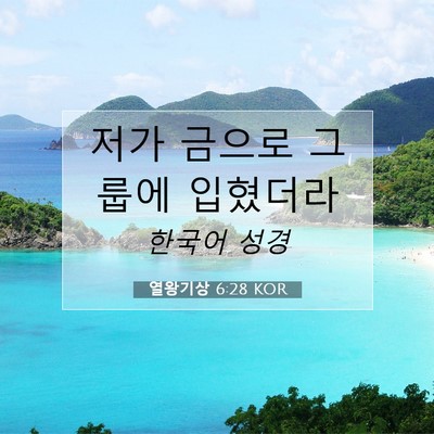 Picture 07 - 열왕기상 6:28 KOR - 저가 금으로 그룹에 - Bible Verse Picture