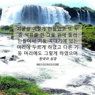 Picture 07 - 열왕기상 7:18 KOR - 기둥을 이렇게 만들었고 또 두줄 - Bible Verse Picture