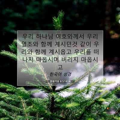 Picture 07 - 열왕기상 8:57 KOR - 우리 하나님 여호와께서 우리 열조와 - Bible Verse Picture