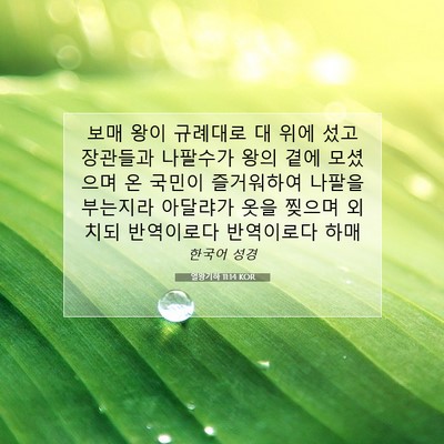 Picture 07 - 열왕기하 11:14 KOR - 보매 왕이 규례대로 대 위에 섰고 - Bible Verse Picture