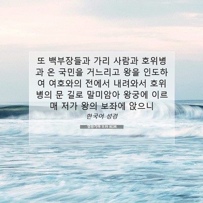Picture 07 - 열왕기하 11:19 KOR - 또 백부장들과 가리 사람과 호위병과 - Bible Verse Picture