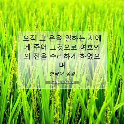 Picture 07 - 열왕기하 12:14 KOR - 오직 그 은을 일하는 자에게 주어 - Bible Verse Picture