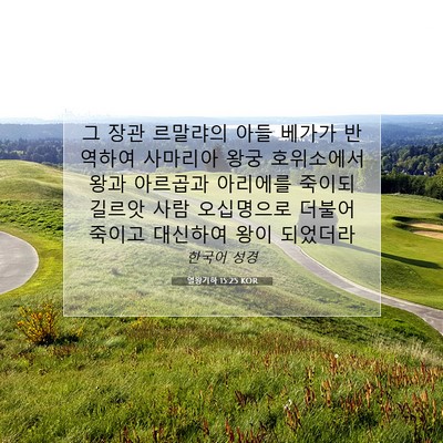 Picture 07 - 열왕기하 15:25 KOR - 그 장관 르말랴의 아들 베가가 - Bible Verse Picture