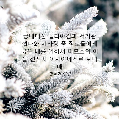 Picture 07 - 열왕기하 19:2 KOR - 궁내대신 엘리야김과 서기관 셉나와 - Bible Verse Picture