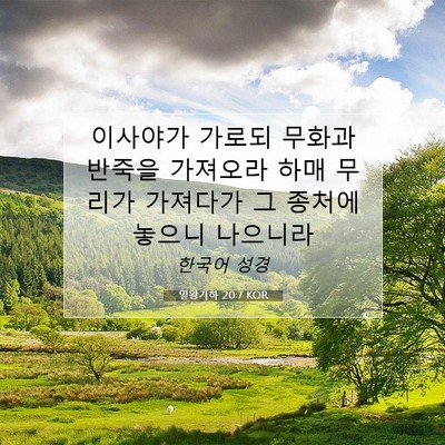 Picture 07 - 열왕기하 20:7 KOR - 이사야가 가로되 무화과 반죽을 - Bible Verse Picture