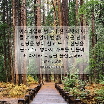 Picture 07 - 열왕기하 23:15 KOR - 이스라엘로 범죄케 한 느밧의 아들 - Bible Verse Picture