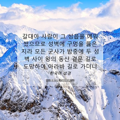 Picture 07 - 열왕기하 25:4 KOR - 갈대아 사람이 그 성읍을 - Bible Verse Picture