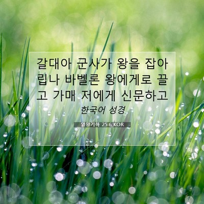Picture 07 - 열왕기하 25:6 KOR - 갈대아 군사가 왕을 잡아 립나 - Bible Verse Picture
