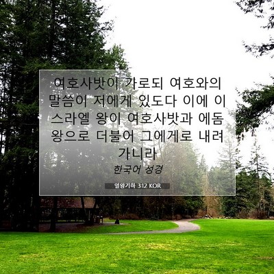 Picture 07 - 열왕기하 3:12 KOR - 여호사밧이 가로되 여호와의 말씀이 - Bible Verse Picture