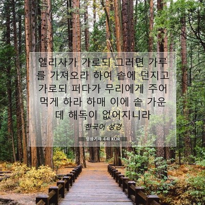 Picture 07 - 열왕기하 4:41 KOR - 엘리사가 가로되 그러면 가루를 - Bible Verse Picture