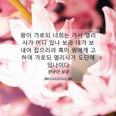 Picture 07 - 열왕기하 6:13 KOR - 왕이 가로되 너희는 가서 엘리사가 - Bible Verse Picture