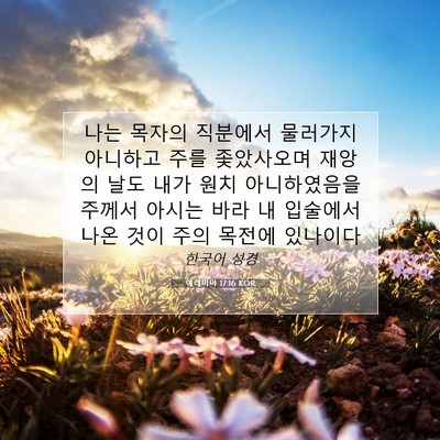 Picture 07 - 예레미야 17:16 KOR - 나는 목자의 직분에서 물러가지 - Bible Verse Picture