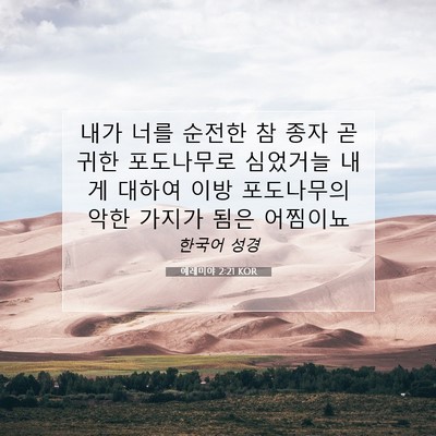 Picture 07 - 예레미야 2:21 KOR - 내가 너를 순전한 참 종자 곧 귀한 - Bible Verse Picture