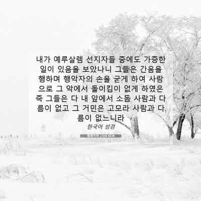 Picture 07 - 예레미야 23:14 KOR - 내가 예루살렘 선지자들 중에도 - Bible Verse Picture