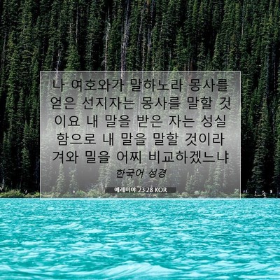 Picture 07 - 예레미야 23:28 KOR - 나 여호와가 말하노라 몽사를 얻은 - Bible Verse Picture