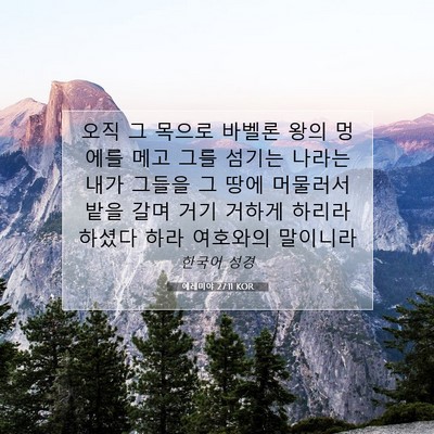Picture 07 - 예레미야 27:11 KOR - 오직 그 목으로 바벨론 왕의 멍에를 - Bible Verse Picture