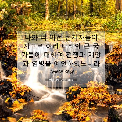 Picture 07 - 예레미야 28:8 KOR - 나와 너 이전 선지자들이 자고로 - Bible Verse Picture