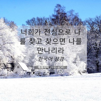 Picture 07 - 예레미야 29:13 KOR - 너희가 전심으로 나를 찾고 찾으면 - Bible Verse Picture