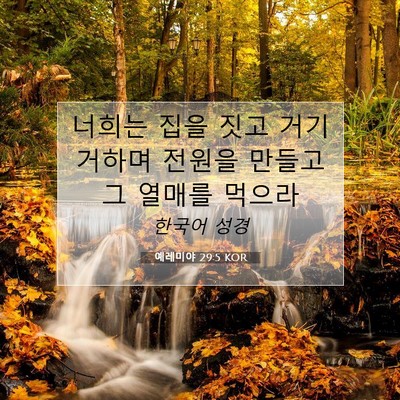 Picture 07 - 예레미야 29:5 KOR - 너희는 집을 짓고 거기 거하며 - Bible Verse Picture