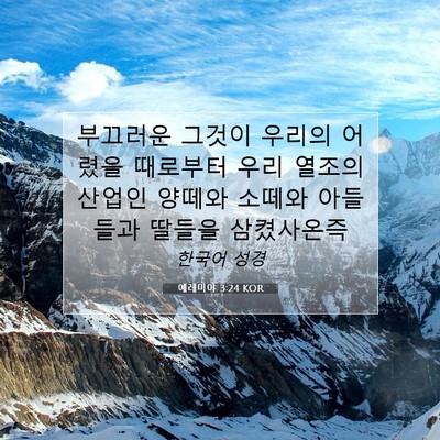 Picture 07 - 예레미야 3:24 KOR - 부끄러운 그것이 우리의 어렸을 - Bible Verse Picture