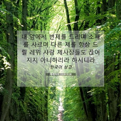 Picture 07 - 예레미야 33:18 KOR - 내 앞에서 번제를 드리며 소제를 - Bible Verse Picture