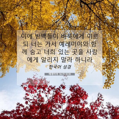 Picture 07 - 예레미야 36:19 KOR - 이에 방백들이 바룩에게 이르되 너는 - Bible Verse Picture