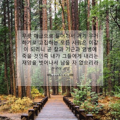 Picture 07 - 예레미야 42:17 KOR - 무릇 애굽으로 들어가서 거기 - Bible Verse Picture