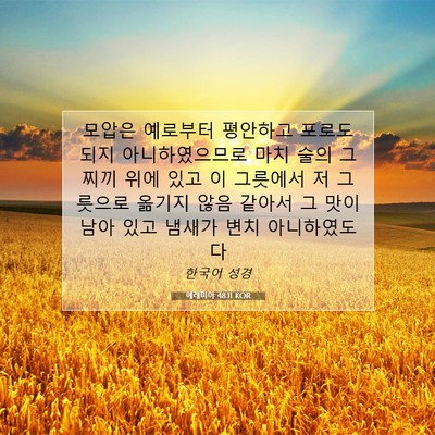 Picture 07 - 예레미야 48:11 KOR - 모압은 예로부터 평안하고 포로도 - Bible Verse Picture