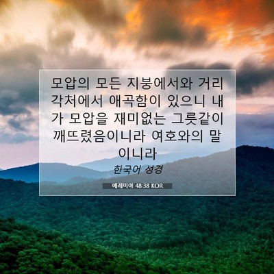Picture 07 - 예레미야 48:38 KOR - 모압의 모든 지붕에서와 거리 - Bible Verse Picture