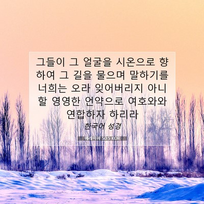 Picture 07 - 예레미야 50:5 KOR - 그들이 그 얼굴을 시온으로 향하여 - Bible Verse Picture