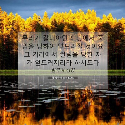 Picture 07 - 예레미야 51:4 KOR - 무리가 갈대아인의 땅에서 죽임을 - Bible Verse Picture