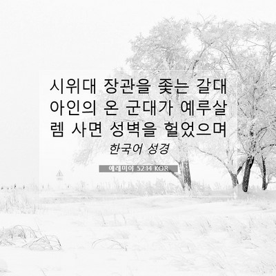 Picture 07 - 예레미야 52:14 KOR - 시위대 장관을 좇는 갈대아인의 온 - Bible Verse Picture