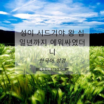 Picture 07 - 예레미야 52:5 KOR - 성이 시드기야 왕 십일년까지 - Bible Verse Picture