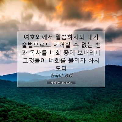 Picture 07 - 예레미야 8:17 KOR - 여호와께서 말씀하시되 내가 - Bible Verse Picture