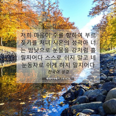 Picture 07 - 예레미야애가 2:18 KOR - 저희 마음이 주를 향하여 부르짖기를 - Bible Verse Picture